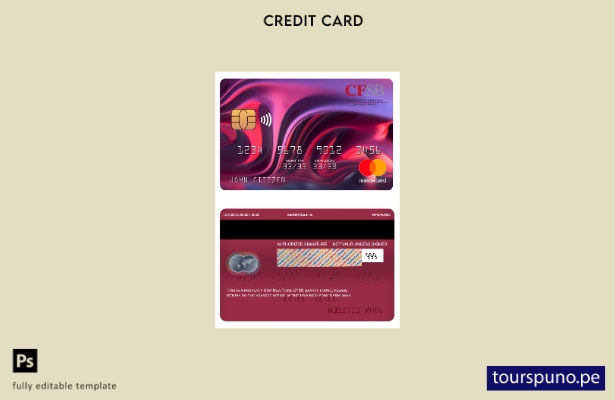 lista para imprimir plantilla de mastercard del banco CFSB de EE. UU. de Nueva Y